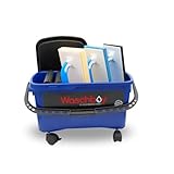 Werkfit Profi Fliesen-Waschset – Profi Waschboy 22 Liter Blau mit Noppenrollen, Ausdrücksieb, Rädersatz & Reibebrettern mit Softgriff – Fliesenreiniger Set für Wand- & Bodenfliesen (Waschset)