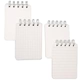 Cabilock 4 Stück Teiliges mit Ringbindung Kariert Liniert Blanko und Punktraster Wiederverwendbare Spiral notizkarten für Schüler Büro Schule