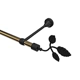 INTERDECO Gardinenstange 16 mm Ø/Landhaus Vorhangstange Messing Antik/Schwarz Typ 10153824 AZA, 600 cm