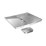 Colcolo Verstellbare Fettauffangschale, universelle Grill-Tropfschale, leicht zu reinigen, leicht zusammenzubauen, rostfreier Edelstahl, für Picknicks,
