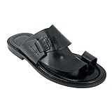 Herren-Zehentrenner, Herren-Outdoor-Sandalen Mit Clip-Zehenpartie rutschfest Weich Für Den Strand Bei Ballenzehen, Lässige Bequeme Strapazierfähige Zehenkorrektur, Für Papa Krümmungen(Black,41 EU)