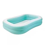 Familien Swimming Pool,Aufblasbarer Pool Rechteckig,Aufblasbares Kinderpool 229CM*147CM*46CM,Schwimmbecken Garten für Sommer Planschbecken 519 Liter Füllmenge,Planschbecken für Balkon Garten