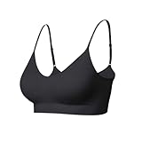 Comfyin Bustier Damen Keine Gepolsterte Sport BH Set ohne Bügel Yoga BH Top,1+Schwarz,M