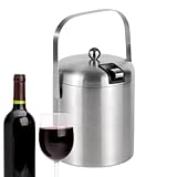 Edelstahl Eiswürfelbehälter - 1,3 Liter Kühlhalter für Flaschen und Getränke,Getränkekühler Mit Großer Fassungsvermögen - Für Party Bar Garten Küste Picknick Barbecue Champagne Wein