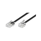 Goobay 68530 Telefonkabel RJ11 Stecker auf RJ45 Stecker Flachkabel RJ11 Kabel für Faxgerät DSL Modem VDSL Router Kabel ISDN DSL Kabel Schwarz 3m