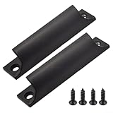 Bebykilemi Balkontürgriff-Set für den Außenbereich, 90 x 20 mm, Aluminium-Legierung, Schiebetür- und Schubladengriffe für Terrassen, Schränke, Schubladen mit (schwarz)