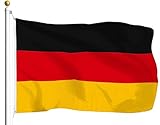 Deutschland Flagge 90x150cm - Wetterbeständige Fahne mit Messingösen, 100% Polyester, Nicht leicht zu brechen lebendigen Farben,ideal für Flaggen-Liebhaber In Jeder Ecke, Parade, Festival, Party, Karn