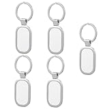 Healvian 5 Stück Teiliges Metall Schlüsselanhänger Oval Sublimationsrohling DIY Foto Schlüsselring Personalisierbar Hitzebeständig zum Basteln für Freunde und Familie