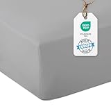 Blue Moon Spannbettlaken Mikrofaser Spannbetttuch Spannbetttücher Atmungsaktiv Hypoallergen Anti-Milbe Knitterfrei 30cm Steghöhe Maschinenwaschbar - Made in EU (hellgrau, Spannbettlaken 180x200cm)