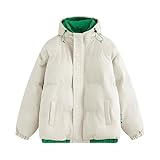 Daunenjacke Herren Winter - Schnee Unten Jacken Mit Kapuze Reißverschluss Steppjacke Bequeme Baumwolle Kapuzenjacke Windjacke Parka Daunenjacke Winterjacke Männer Warme Daunenjacken Einfarbig