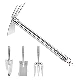 Gartenwerkzeuge Für Die Gartenarbeit,Rostfreier Pflanzenausheber | Wetterfeste Grabegabeln 4-Teiliges Set Für Garten Hof Balkon Terrasse Camping Bodenbelüftung Pflanzen