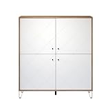 trendteam smart living - Highboard Schrank - Wohnzimmer - Touch - Aufbaumaß (BxHxT) 123 x 136 x 40 cm - Farbe Artisan Eiche mit Weiß - 210286207