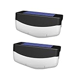 Baluue 2 Stück Solar Treppenstufen Lampen LED Solarleuchten Außen Garten Deck Beleuchtung Solarbetrieben Einfache Installation Wetterfest Langlebig