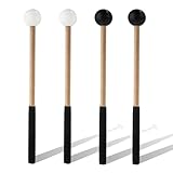 2 Paar Xylophon Schlägel, 22cm Gummi Percussion Schlägel mit Weichem Gummigriff für Glockenspiel, Marimba, Pauke, Zungentrommel, Glocke