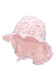 Sterntaler Baby Mädchen Hut Baby Sonnenhut Flower - Baby Hut, Kopfbedeckung Baby Sommer, Sommerhut Baby - aus Baumwolle - rosa, 51