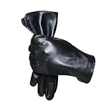 FonHNDG Leder-Autohandschuhe Lederhandschuhe for Herren und Damen, Schaffell, Einzelleder, ungefüttert, dünn, Frühling, Herbst Winter, Motorradfahren, Touchscreen(Male,10)