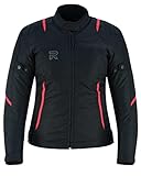 RS Raxus Motorradjacke für Damen, für den Winter, wasserdicht, mit Protektoren, CE-geprüft, rot, XL