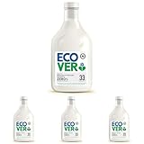 Ecover Zero Sensitive Weichspüler (1 L/33 Waschladungen), Weichspüler ohne Duft mit pflanzenbasierten Inhaltsstoffen, Ecover Weichspüler für weiche Wäsche und leichtes Bügeln (Packung mit 4)