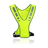 RUNQIN Reflektorweste, Flexibel Einstellbar Sicherheitsweste Fahrrad, Reflektierende Weste für Damen & Herren, Atmungsaktiv Laufweste Reflektoren Kleidung,Laufen Warnweste für Joggen Wandern Radfahren