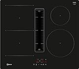 Neff V56NBS1L0 Induktionskochfeld mit integriertem Kochfeldabzug N50, Flexibles Glaskeramik-Kochfeld mit Dunstabzug, 60 cm breit, EfficientDriveMotor, Powerstufe, Schwarz