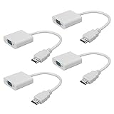 HNBGNNMRO 4 Stück HDMI-Stecker auf VGA-Buchse-Adapterkabel, HDMI-auf-VGA-Konverter mit digitalem Konvertierungschip, unterstützt 1080P HD-Videoausgang für Laptop, PC, Projektor, TV,