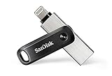 SanDisk iXpand Go Flash-Laufwerk iPhone Speicher 128 GB (iPad kompatibel, automatisches Backup, Schlüsselanhänger-Funktion, USB 3.0, iXpand App), Schwarz