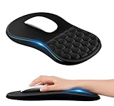 EooCoo Ergonomisches Mauspad, Mousepad mit Handauflage & Massage-Noppen, Gaming Memory-Schaum Mausmatte mit Rutschfester PU-Basis, für Schmerzlinderung, für Alle Maus Laptop, PC (300x200 mm)