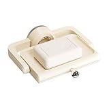 Seifenschale mit Saugnapf für die Dusche | Wand-Seifenschale, drehbares Abtropfschwamm-Regal, Spüle, Organizer, Ablage, verstellbar, platzsparend, für Rasierer, Küche, Badezimmer