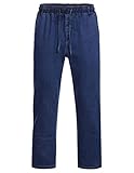 COOFANDY Herren Straight Leg Jeans Strech-Denim Herren Jeans Stretch Regular Waist Leichte Elastischer Bund Casual für Männer Blau L