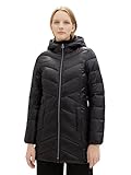 TOM TAILOR Damen Lightweight Steppmantel mit Kapuze, 14482 - Deep Black, XL