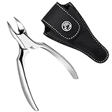 Gogogmee Edelstahl Nagelhautzange mit Rutschfestem Griff Scharfe Nagelhautschere für Entfernen von Trockener Haut und Hornhaut Präzise Nagelpflege für Eingewachsene Nägel Schwarzes