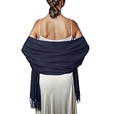 Schal Navy Blau Stola Damen Festlich für Abendkleid Pashmina Schals Tücher Winter