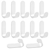 Billowvolve 12 Stück Haken Selbstklebend Handtuchhaken Handtuchhalter Wandhaken Ohne Bohren Handtuchhalterung Klebehaken 304 Edelstahl Wasserdicht Rostfrei