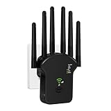 Aenxwa 2025 WLAN Repeater WLAN Verstärker 1200Mbit/s WiFi Booster 5GHz & 2,4GHz Dual Band Wireless Internet Booster mit Ethernet-Anschluss, einfache Einrichtung, EU-Stecker