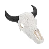 TOGEVAL Vintage-horn- -wanddekoration, Pvc-tierschädel-wandbehang Für Zuhause Und Büro, Kunst-bullenschädel-kopf-dekoration, Retro-wandkunst Für Wohnzimmer