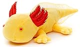 Uni-Toys Original Axolotl (gelb mit roten Augen) - 32 cm (Länge) - Plüsch-Wassertier - Plüschtier, Kuscheltier