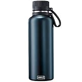 Lurch 240975 Outdoor Isolierflasche / Thermoflasche für heiße und kalte Getränke aus doppelwandigem Edelstahl 1,0l, midnight blue