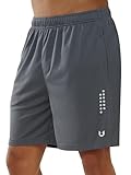 NORTHYARD Herren-Basketball-Shorts, 12,7 cm, 17,8 cm, 25,4 cm, Workout, Fitnessstudio, schnell trocknend, leicht, Netzstoff, Laufshorts, Tennis, Dunkelgrau, XL