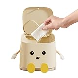 Glugahrif Büromülleimer | Öffnung durch Druck | Kompakte geruchsdichte Box mit Deckel für Badezimmer, Auto, Büro und mehr