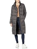 Amazon Essentials Damen Leichter, Langer Cocoon-Puffer-Wintermantel, Wasserabweisend, Durchgehender Reißverschluss, Dunkelgrau, M