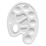 ZENVALY Mischpaletten, Farbpaletten Malpalette, Farbmischpaletten mit Griffloch, Farbmischpalette zum Malen von Farbtönen, Universalpalette für DIY Kunst Malerei, Weiß