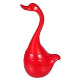 KICHOUSE Swan Toilettenbürste mit Langem Griff und Keramischem Halter Dichte Borsten für Effektive Badreinigung Langlebiges Wc bürsten Gründliche Hygiene im Badezimmer Roter Badreiniger