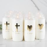 12er Set HOFER KOMPOSITIONS-ÖL-LICHT groß Nr. 7 [mit Motiv] ca. 110 Std. Brenndauer | Trauerlicht für Grablaterne | Grablicht, Friedhofskerze