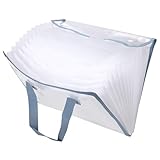 QUARKZMAN 13 Taschen Akkordeon-Datei-Organizer, Erweiterbare Datei-Mappe Tragbare Akkordeon-Dokumententasche mit klassifizierten Indexaufklebern für Büroangestellte, Blau (Klappdeckel)