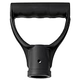 KeyMet D-Griff Kunststoff D-Schiebegriff Spatengriff für Schneeschieber Schwarz massiv Holzstiel, Aluminiumstiel für 32 mm