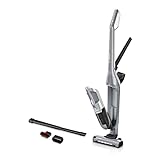 Bosch Hausgeräte Akku-Staubsauger Flexxo 2 in 1 Serie 4 BBH3K2801, kabelloser Handstaubsauger, beutellos, hohe Saugleistung, Lange Laufzeit, Düse mit LED Beleuchtung, alle Bodenarten, Silber