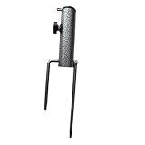 Artibetter Sonnenschirmhalter Erdspieß aus Robustem Schmiedeeisen Verstellbare Bodenhülse für Strand Garten und Balkon Windfest und Mehrfach Verwendbar Kompatibel mit Allen Schirmstangen bis