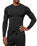 Sportliche Kompressions-Shirts für Herren, langärmelig, Sport, Workout, T-Shirt, Schwarzer Robe, Klein