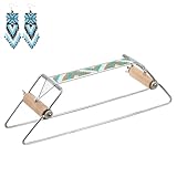 Nicoone Perlenwebstuhl,Webmaschine Perlenwebstuhl aus Holz und Edelstahl,Robuster Schmuckwebstuhl Für Schmuck Armbänder DIY