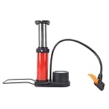 MasYosh Fahrrad-Standpumpe, Kompakte Tragbare Fußpumpe mit Manometer Bis zu 120 PSI, für Elektrofahrrad, Motorrad, Auto